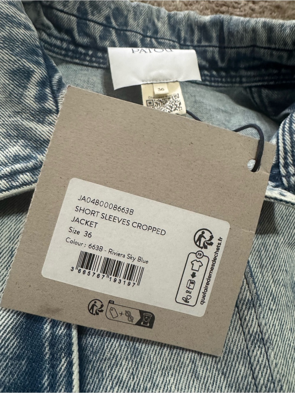 Patou Short-sleeved cotton blend jacket - Picture 3 of 6